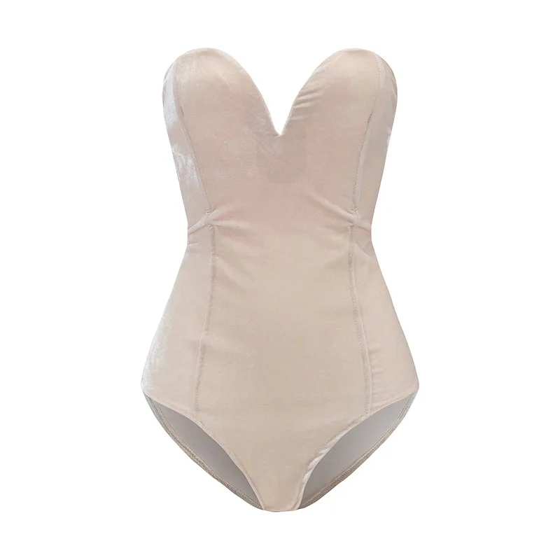 Skitzyou Для женщин сексуальные боди без рукавов Бархат летняя пляжная одежда спинки