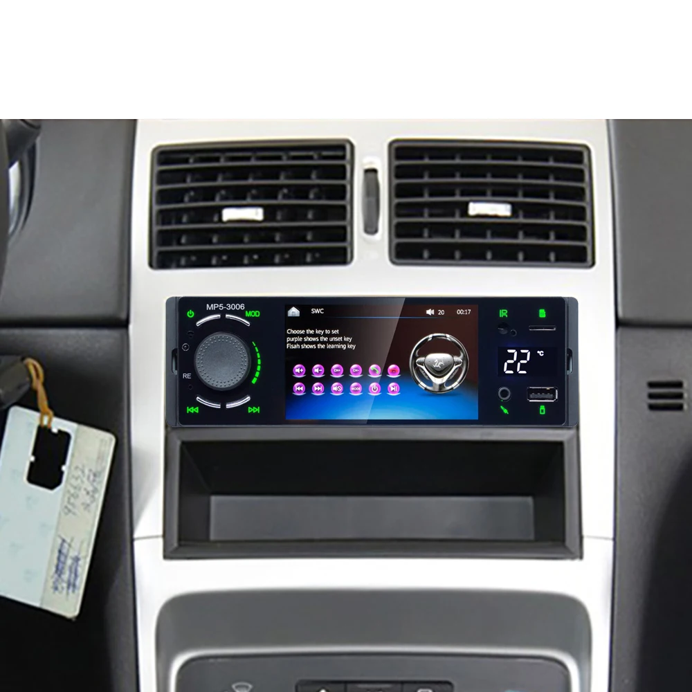 Camecho 1 din Авторадио Автомагнитола 4," сенсорный экран авто аудио Bluetooth стерео FM Aux-IN вход 1DIN MP5 мультимедийный плеер