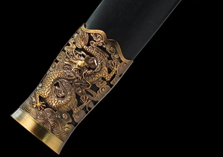 Китайский Меч HanJian катана лезвие из углеродистой стали меч Wushu Черная оболочка