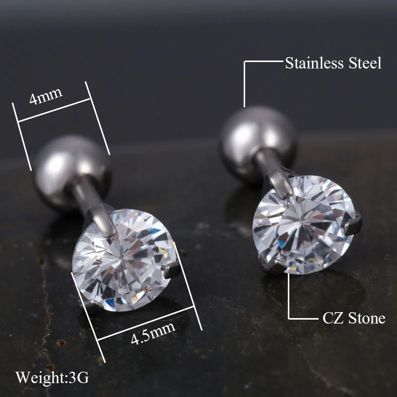 Nextvance AAA Cubic Zirconia Stud Earrings Tiny Round Piercing for Girlfriend Gift Boucle D'oreille | Украшения и аксессуары