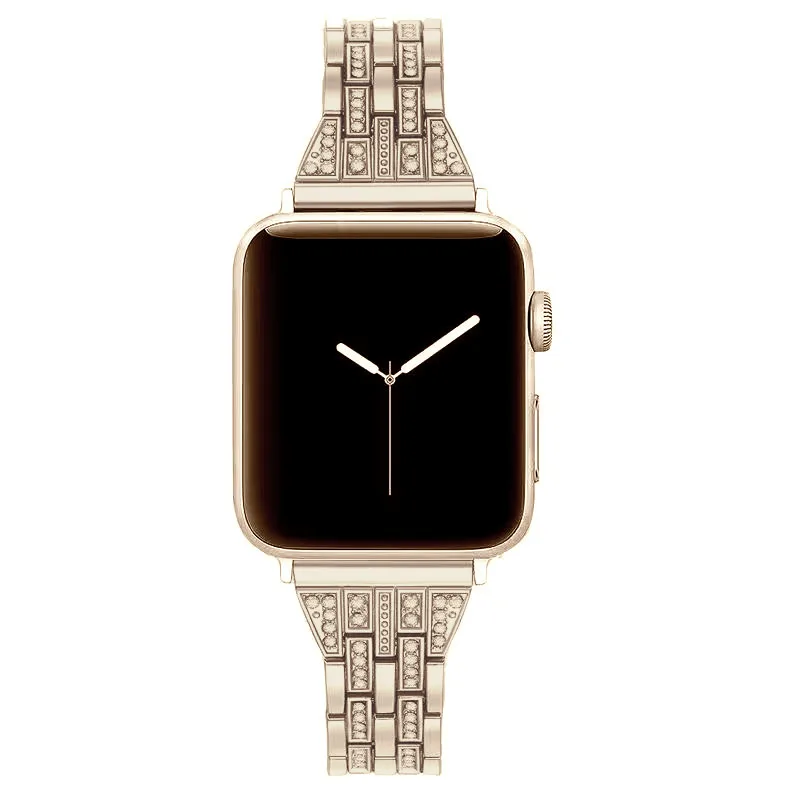 Роскошный браслет из нержавеющей стали ремень для Apple Watch полосы 44/42/40/38 мм