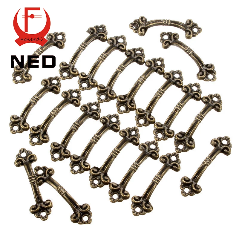 10 шт. ручки шарм разъемы подвески цветы на заканчивается длинный бронзовый тон