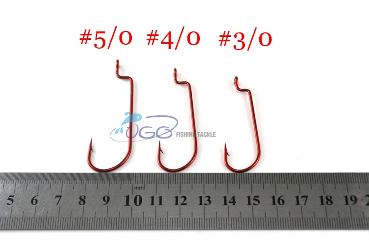 50 шт./лот узкий хвостовик из высокоуглеродистой стали красный кровавый офсетный