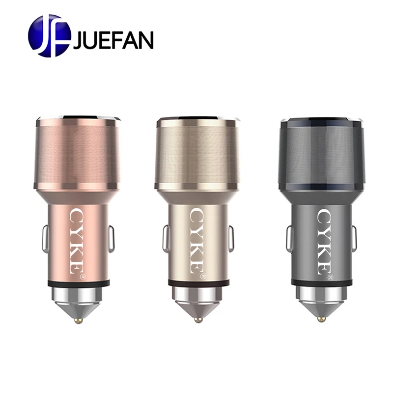 QC3.0 fast car phone charger aluminum alloy dual usb |