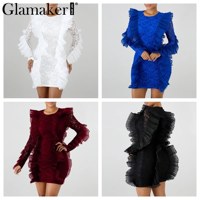 Женское винтажное Прозрачное платье Glamaker Осеннее облегающее элегантное с