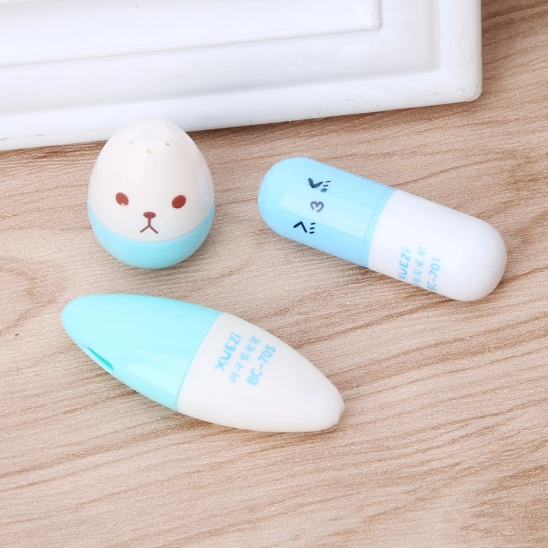 6 pcs Mini Pill Leaves Eggs Shaped Highlighter Pens For Writing Cute Face Graffiti Marker Pen Stationery School Office Supplies |