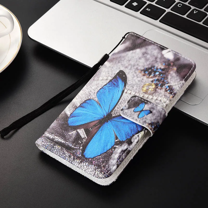 Для huawei Honor 10i 20 9 10 P8 P10 P20 P30 Pro Mate10 20 P9 Lite Mini P Smart плюс чехол мягкий гелеобразный чехол-накладка кожаный бумажник чехол - Цвет: butterfly