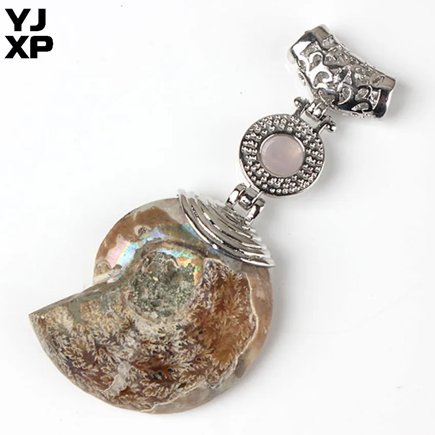 Инкрустированные круглые шарики YJXP эксклюзивные Подвески в виде аммонита