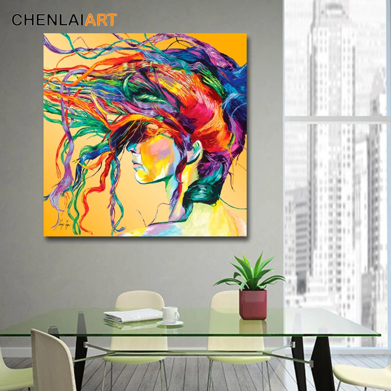 Современная красочная психоделическая портретная живопись принты на холсте