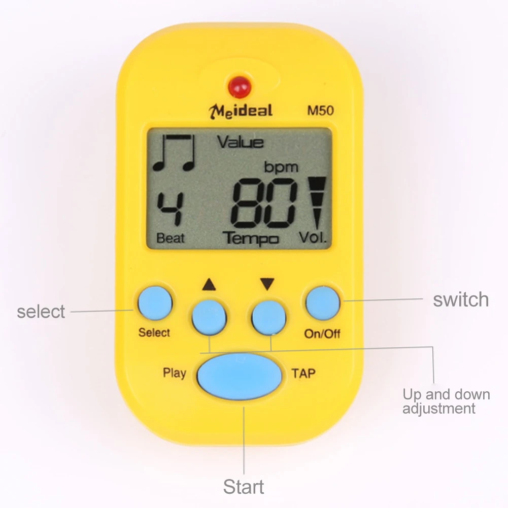 M50 Digital Tuner Guitar Metronome LCD Display Clip On Rhythm Piano Electronic Universal Violin Pitch Generator Mini Accessories