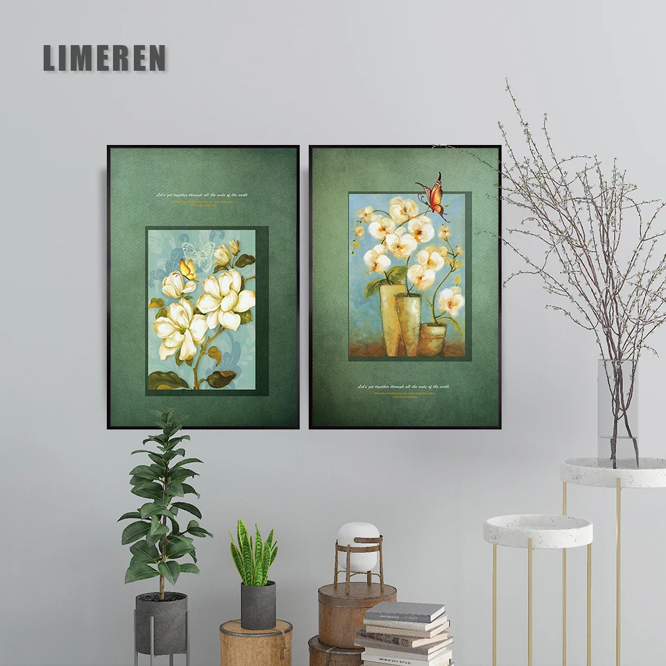 Плакат травяной художественный принт белые орхидеи шалфей Тимьян Холст Картина