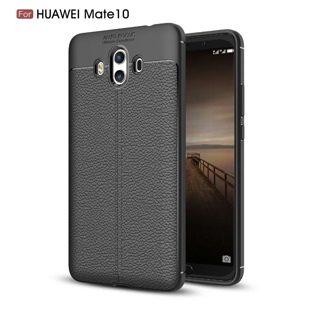 BEFOSSON роскошный силиконовый кожаный чехол личи для huawei mate 10 телефона мягкий
