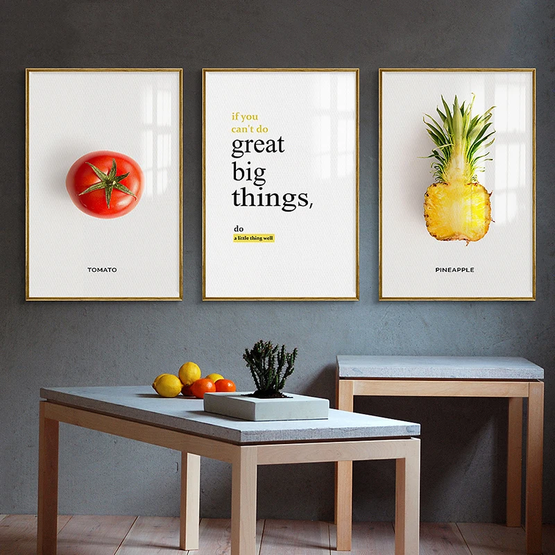 Декор для дома Холст Wall Art Nordic Стиль кокосовое Raspberry манго картина с изображением