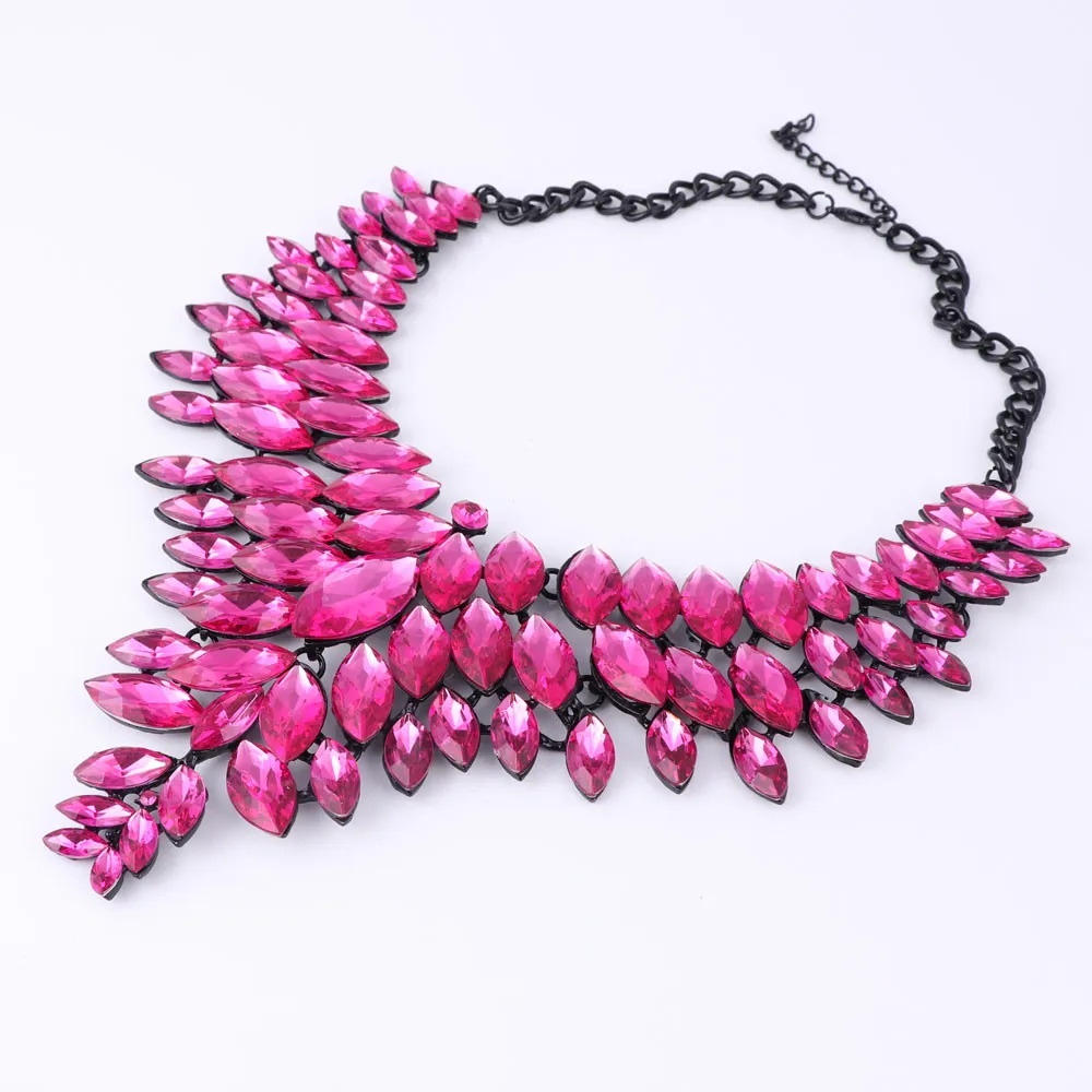 Трендовые Роскошные Драгоценные цветы кристалл мода длинный массивный