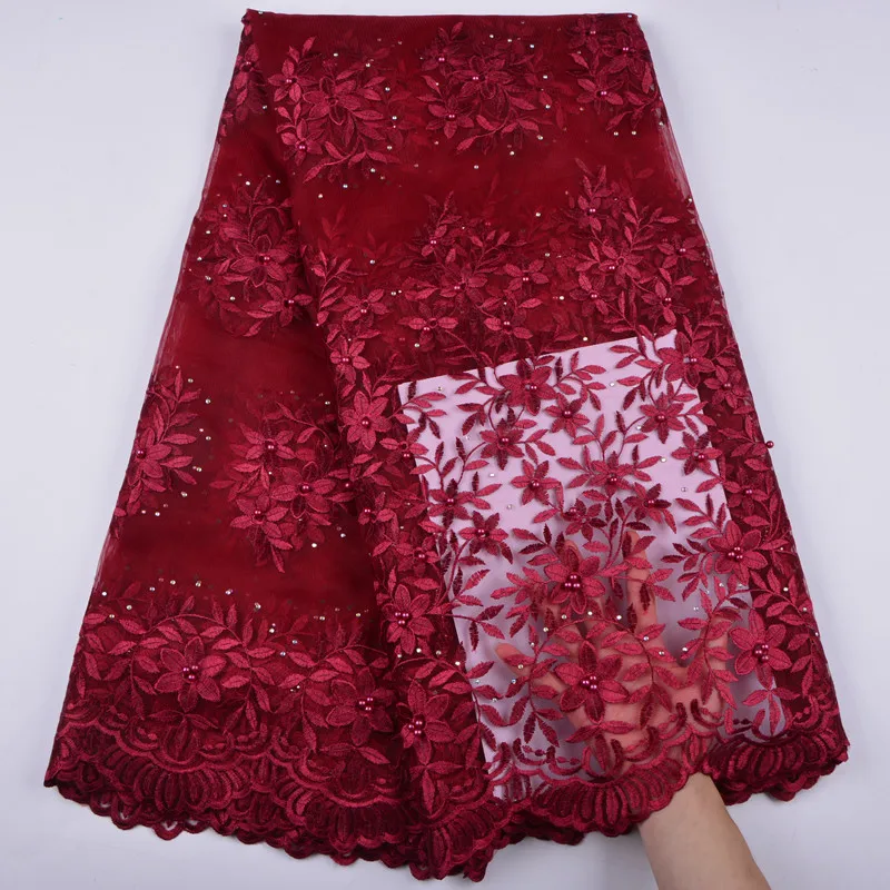 2018 новые стили африканская французская чистая кружевная ткань с камнями вышивка