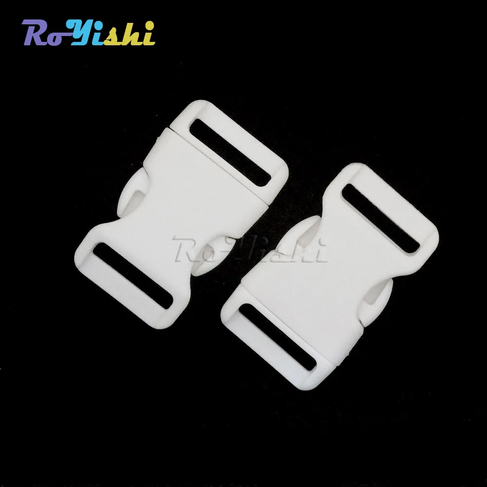 White 1 ''(25 мм) пластиковые цветные Контурные боковые пряжки для паракордовых браслетов/задней части - Цвет: White