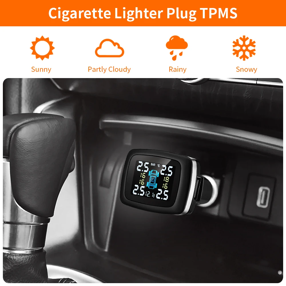 Автомобиль Tpms Системы s шин Давление мониторинга прикуривателя TPMS ЖК дисплей
