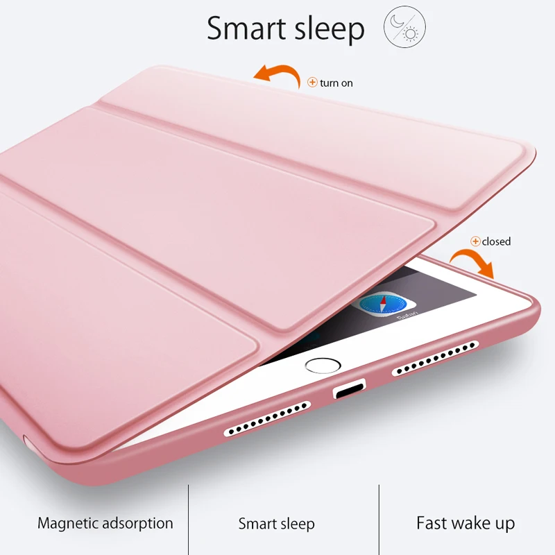 Чехол для iPad Mini 4 7," с магнитной подставкой из искусственной кожи, силиконовый мягкий чехол-накладка из ТПУ для iPad Mini 1 Mini 2 Mini 3, умный чехол