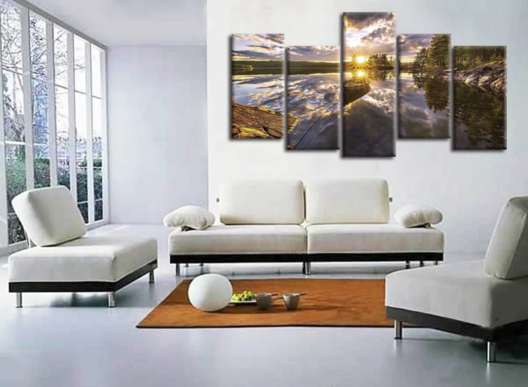 

HOT Sales 5 pieces framed Wall Art Picture Home Decoration Canvas Print painting beautiful printed oil paintings landscape WY20