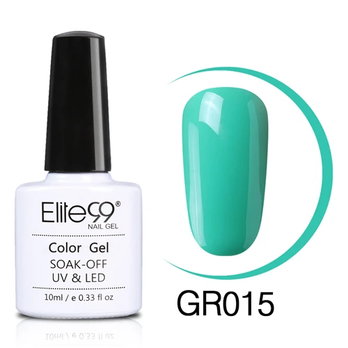 015 Elite99 Soak Off Green Series Гель-лак 10 мл Светодиодный УФ-гель лак для ногтей Праймер УФ гель лак для ногтей художественная краска для маникюра - Цвет: 015