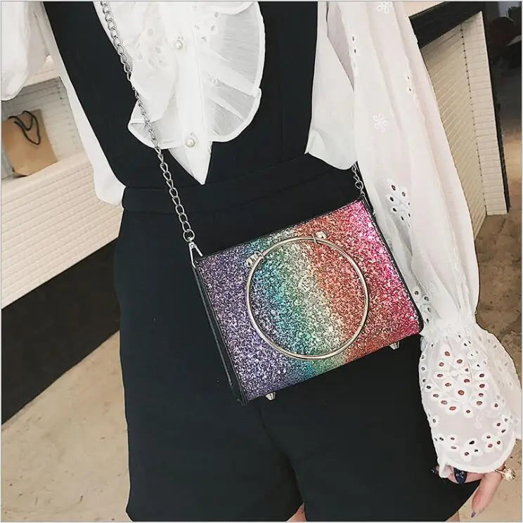 Лидер продаж 2018 блестящая женская сумочка из искусственной кожи