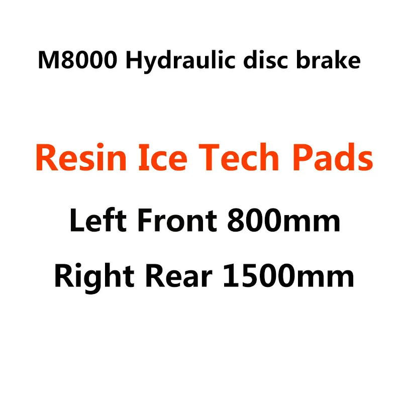 Resin Ice Tech Pads Shimano Deore XT M8000 M8100 дисковый тормоз Горный велосипед гидравлический дисковый Тормоз MTB ICE-TECH левый и правый 800/850/900/1400/1500/1600 мм - Цвет: Resin Ice Tech Pads