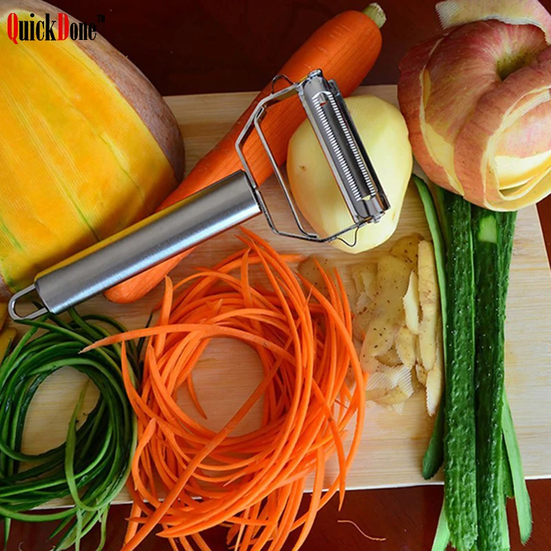 QuickDone Нержавеющая сталь лезвие для нарезки соломкой инструмент чистки фруктов