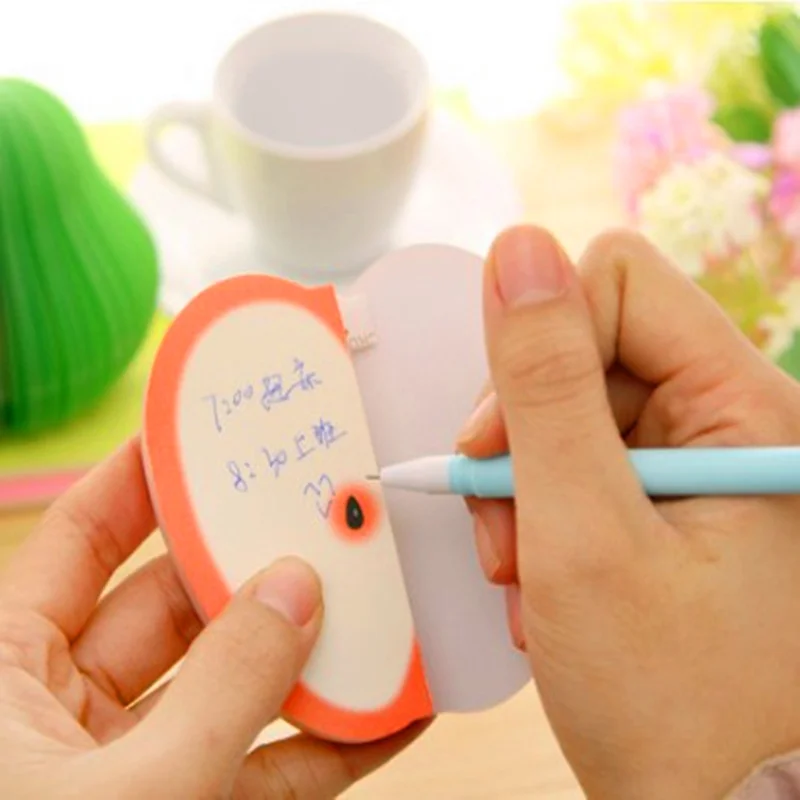 

10 Pcs/lot Creative fruit memo pad South Korea Student stationery Christmas gifts child lovely red apple sticker N times notes