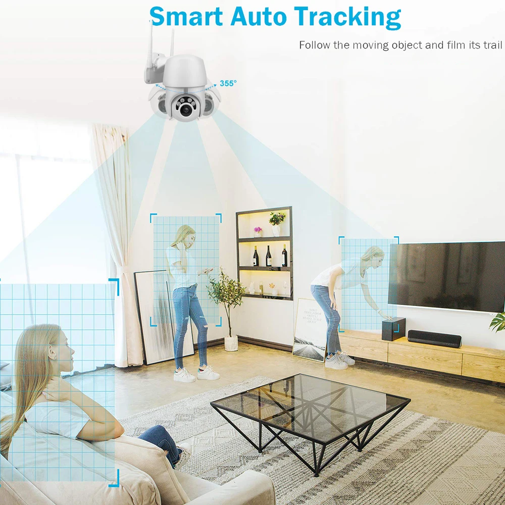 HD 1080 P посуда для пикника наклон WiFi камера с автоматическим отслеживанием