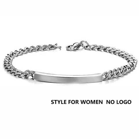 Silver For Women V. YA, стиль, розовое золото, индивидуальные браслеты для пар, нержавеющая сталь, модный серебряный браслет с гравировкой для влюбленных, романтические подарки - Окраска металла: Silver For Women