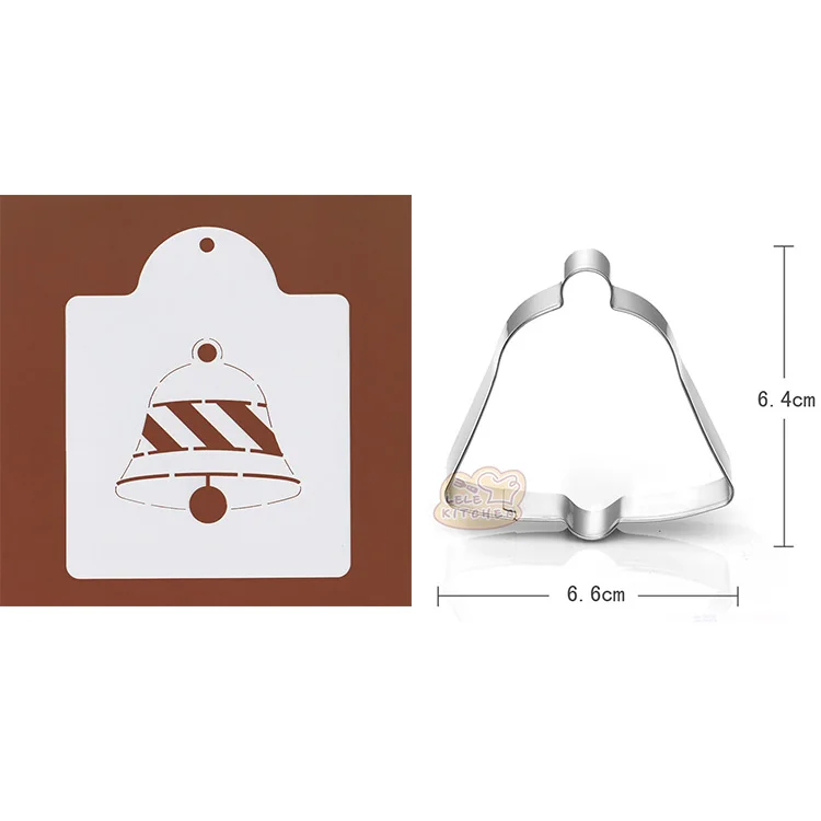 Small bell Marebell Рождественская форма для печенья печать вафельная форма для шоколада Санта Клаус Олень; Снежинка пряник формы для выпечки инструменты для выпечки - Цвет: Small bell