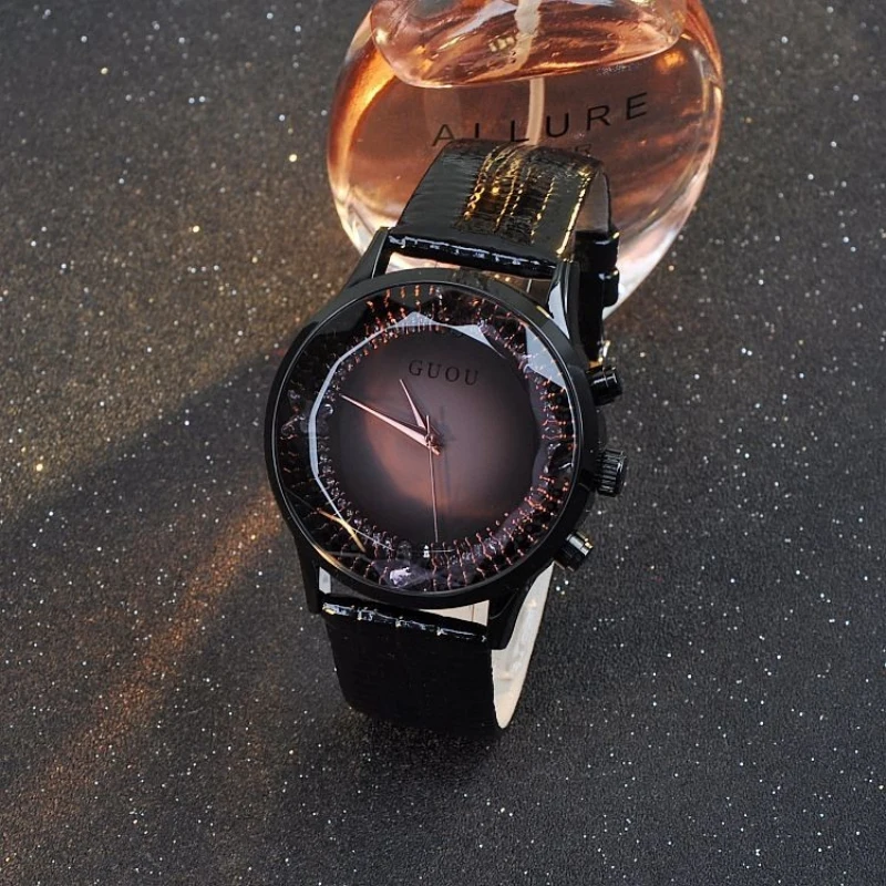 Женские Наручные Часы GUOU роскошные часы с бриллиантами модные дамские