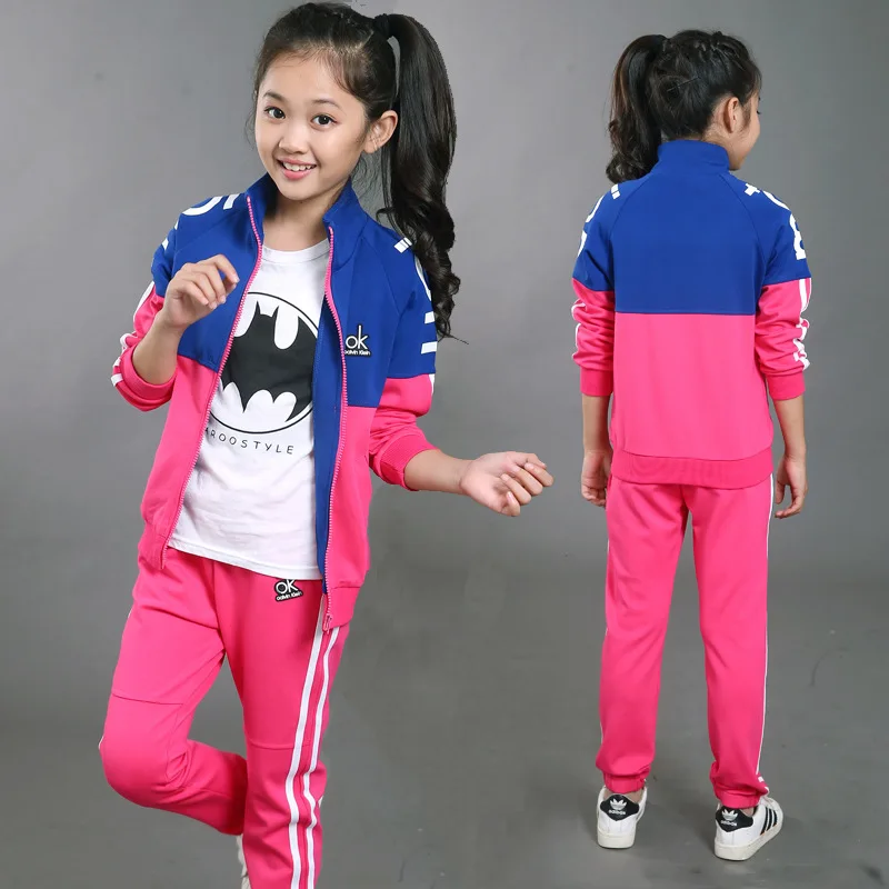 2019 Autumn Girls Clothes 5 6 7 8 9 10 11 12 13 14 Years Casual Children Clothing Set Long Sleeve Sports Suit |