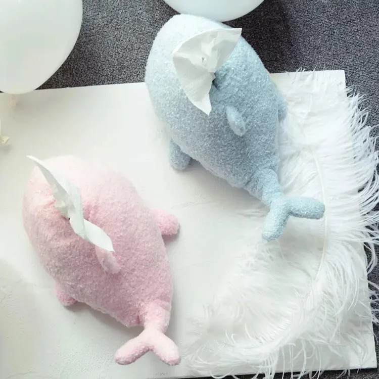 Aeruiy милый плюшевый мультфильм розовый синий Дельфин коробка для салфеток