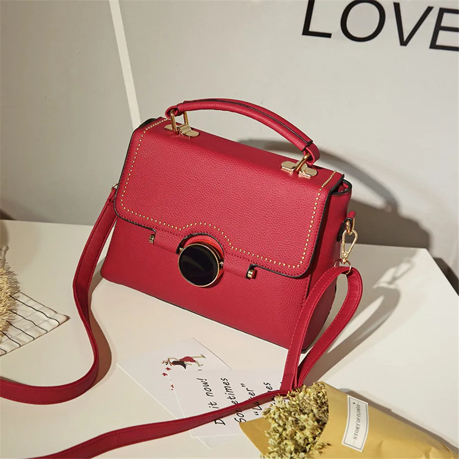 Новый Женщины Сумка Случайные ИСКУССТВЕННАЯ Кожа Сумки Женские Средний На Ремне