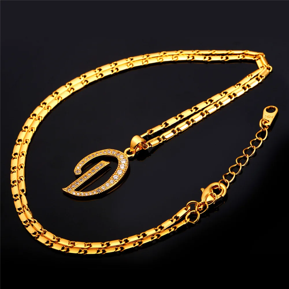 U7 Буква Подвеска Цепочка Ожерелье Мужской /Женский Подарок Ювелирные Изделия