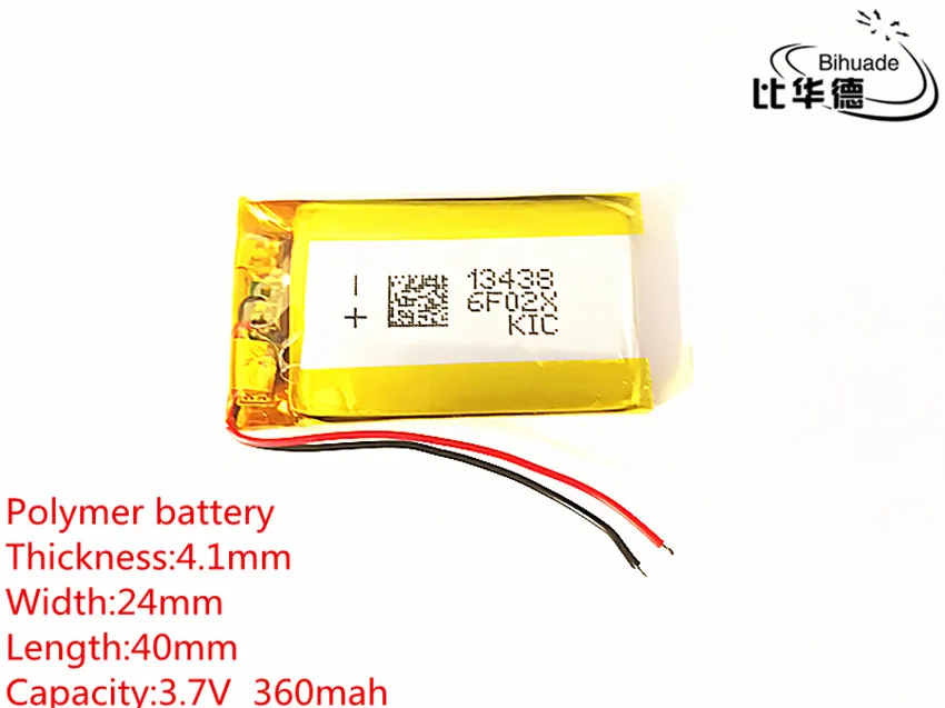 

1pcs 3.7V,360mAH,402540 412440 polymer lithium ion / Li-ion battery for GPS,mp3,mp4,mp5,dvd,bluetooth,model toy mobile bluetooth