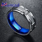 Nuncad уникальное обручальное кольцо, кодовое кольцо с отверстием синего цвета, ширина 8 мм, кольцо из вольфрамовой стали, Размер 7-12