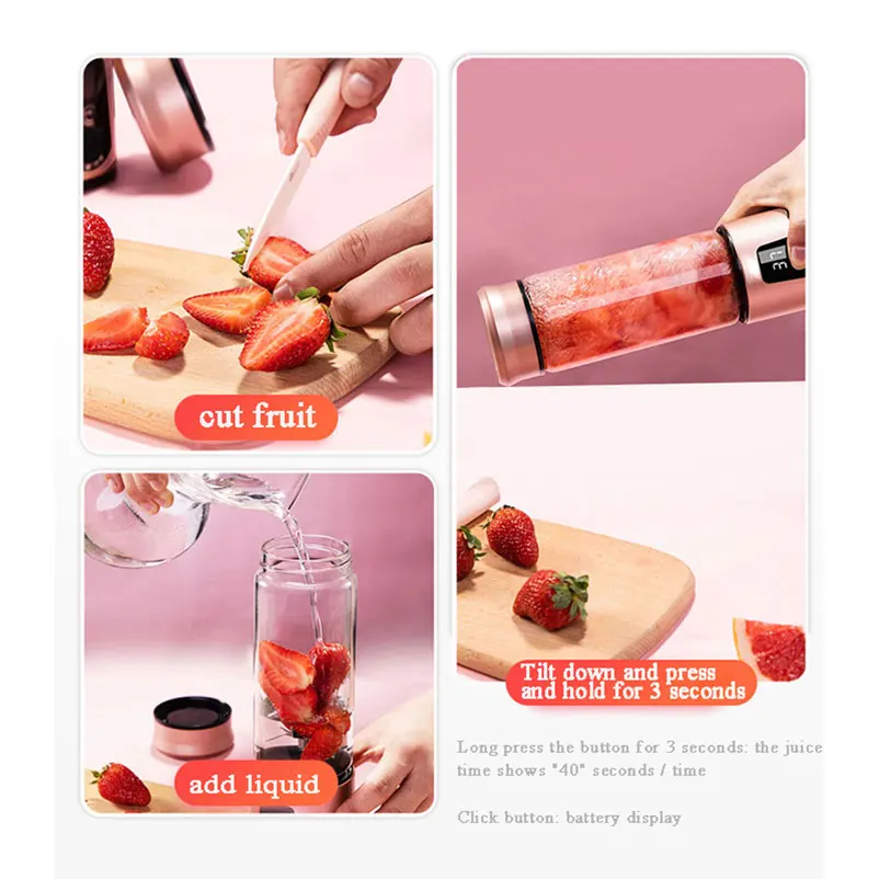 

Portable Electric Juicer USB Blender Mini Fruit Mixer Juicers Extractor Milkshake Smoothie Multifunction Juice Maker Machine