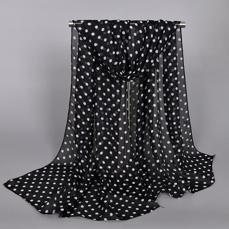 Женский пляжный шифоновый шарф в горошек 8 цветов 10 шт./лот|polka dot scarf|dot scarfscarf beach |