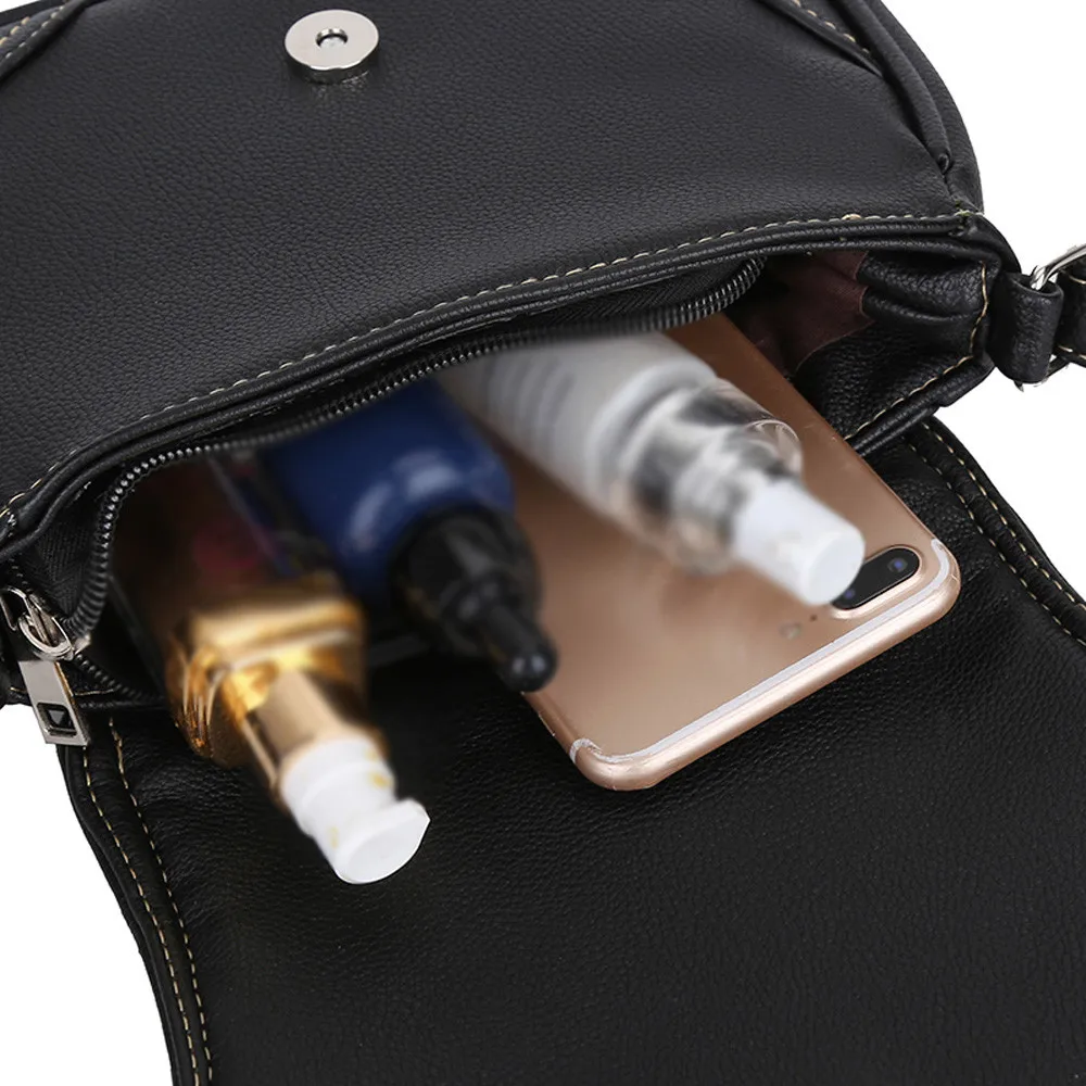 Женская кожаная сумка через плечо в стиле ретро однотонная мессенджер для монет