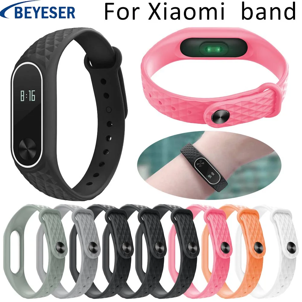 Резиновый ремешок для Xiaomi Mi Band 2 спортивный силиконовый часов сменные браслеты