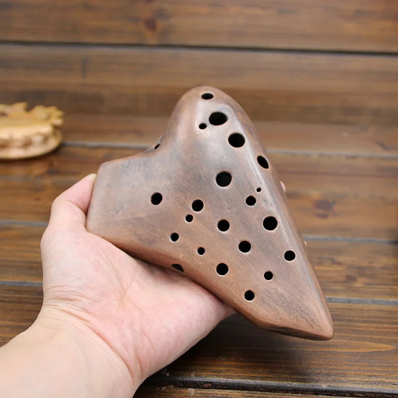 Alto C 16 отверстий Ocarina три трубки дымчатое ожог тона переменного тока растительная