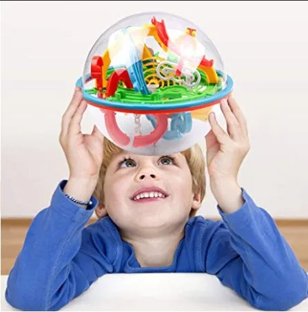 Мяч для игры в лабиринт 3D мяч интеллектуального развития с 100 сложными барьерами