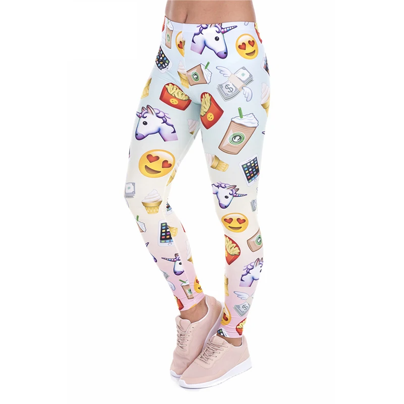 Женские леггинсы для фитнеса FCCEXIO брендовые облегающие с 3D принтом единорога и