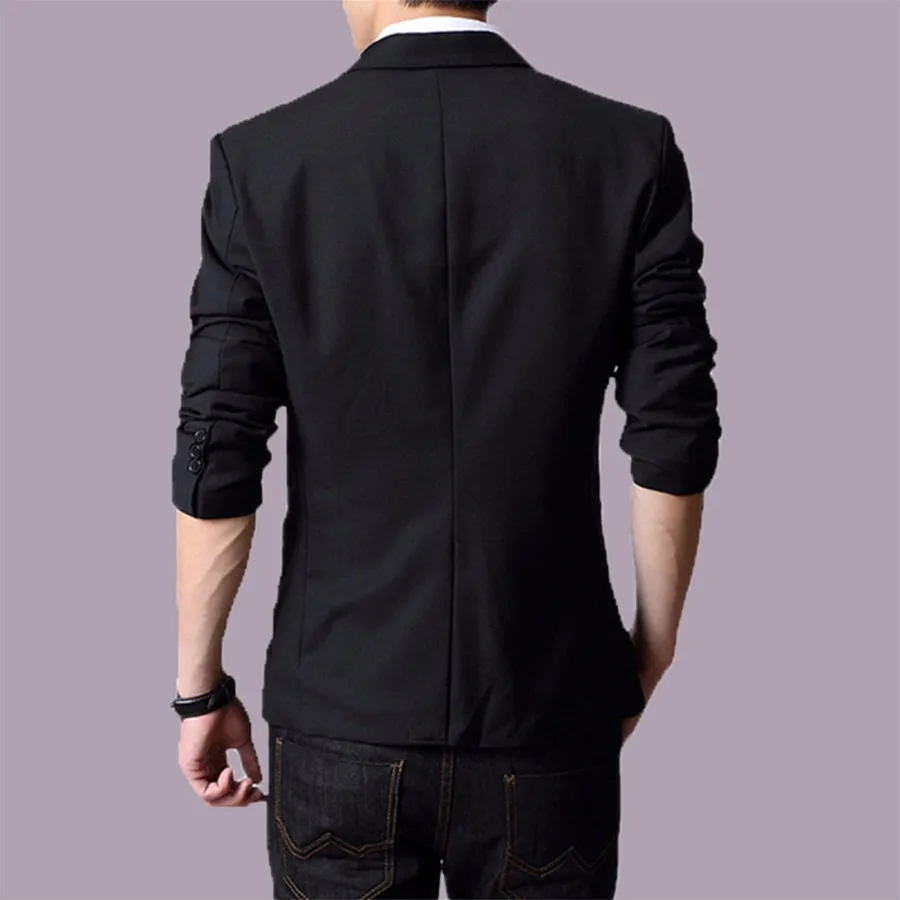 Для мужчин корейский Slim Fit Мода хлопок Блейзер костюм куртка цвет: черный, синий бежевый плюс Размеры м до 5xl мужской Пиджаки для женщин Для мужчин пальто куртка Костюмы