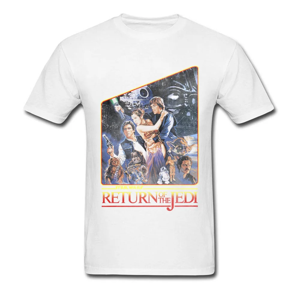 Star Wars Episode VI T Shirt Men Tshirt 80s T-shirt Classic Comics Clothing Retro Movie Tops Graphic Tees No Fade Plus Size - Цвет: Белый