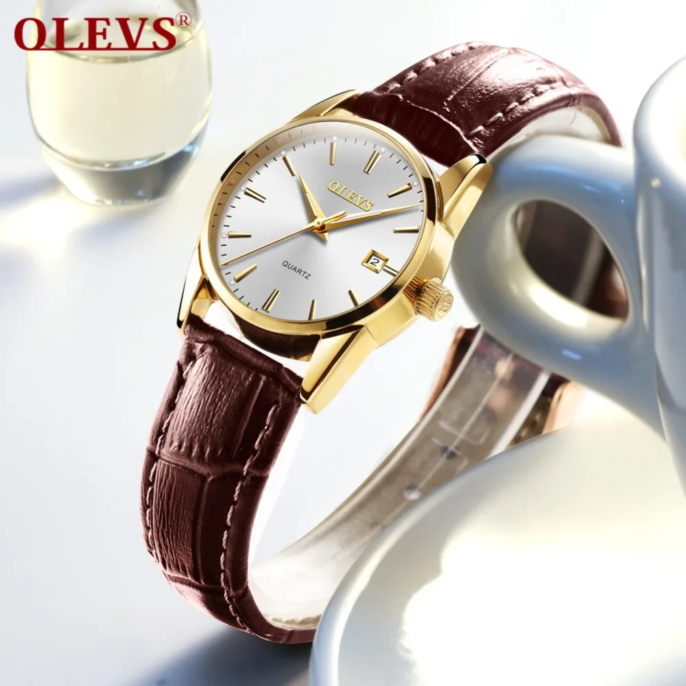 Relojes mujer OLEVS роскошные Брендовые женские часы для медсестры кожаные спортивные