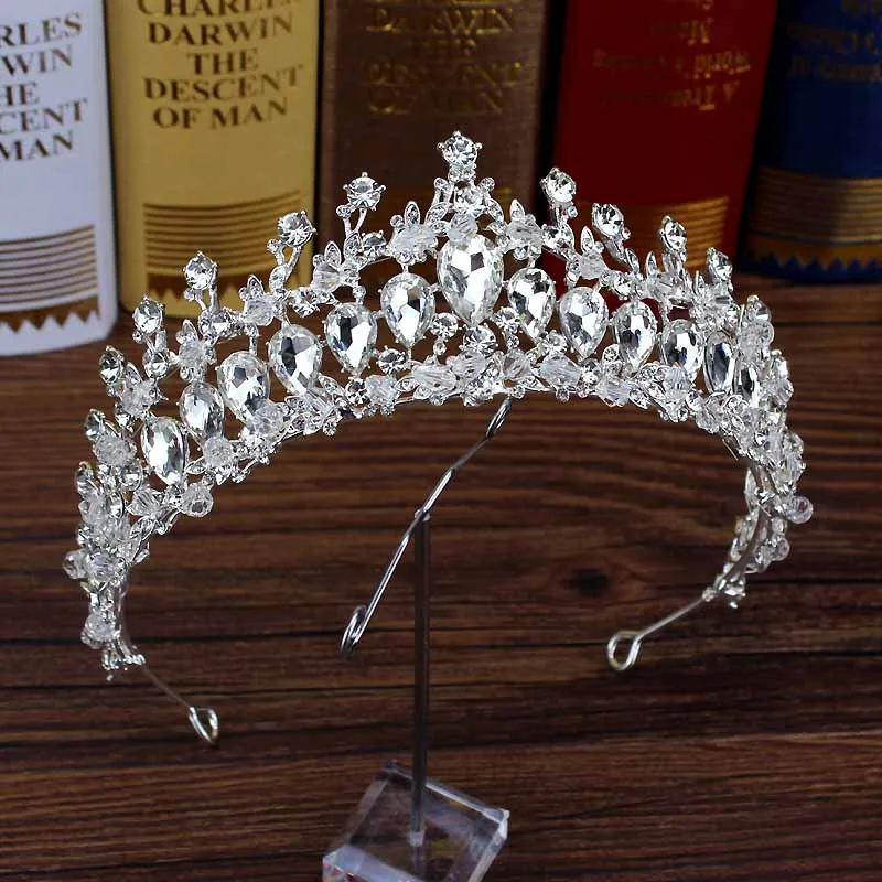 princess diadem Роскошные Свадебные короны в стиле барокко с кристаллами и бусинами, ручная работа, жемчужная тиара, ободки, стразы, диадема, королевские свадебные аксессуары для волос - Окраска металла: princess diadem