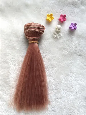 1 шт., 15 см, 25 см, 30 см, 35 см, 50 см, аксессуары для куклы, прямые синтетические волосы, парик для куклы, парики, высокотемпературная проволока - Цвет: 32